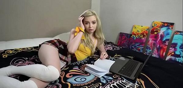  Super cute bubbly teen Lexi Lore getting her pussy fucked from behind by her stepbrother